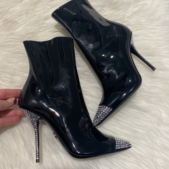 New Dolce & Gabbana Patent Leather ankle boots with fusible rhinestones size 36 - Picture 5 of 17